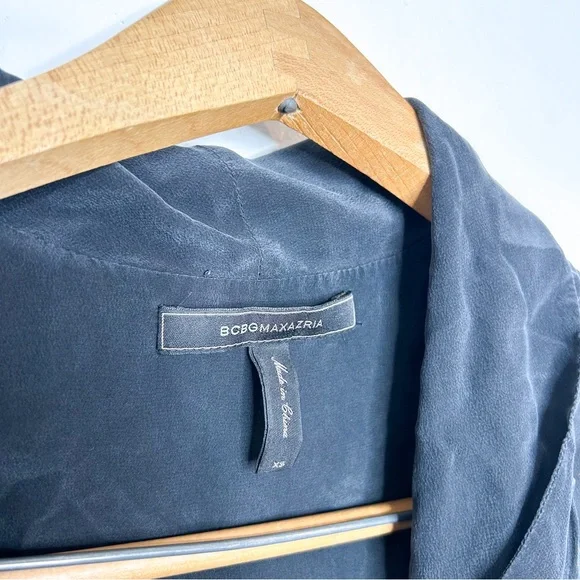 BCBGMaxazria Womens Dark Grey High Low Hem Sleeveless Silk Tunic Top XS - Picture 5 of 7